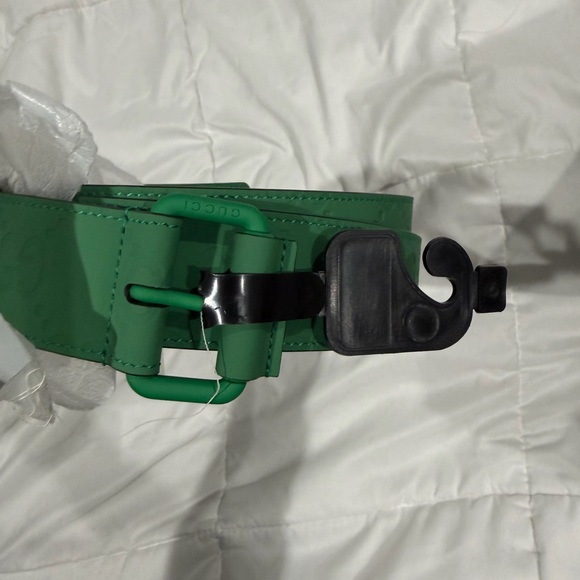 Gucci Green Embossed Leather Belt - Picture 2 of 8